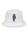 Polo Bear Twill Bucket Hat White - POLO RALPH LAUREN - BALAAN 1