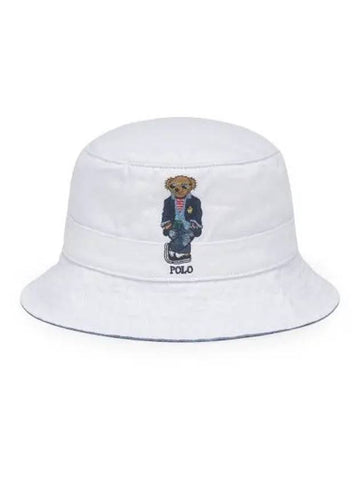 30 points paid Polo Bear Twill Bucket Hat White - POLO RALPH LAUREN - BALAAN 1