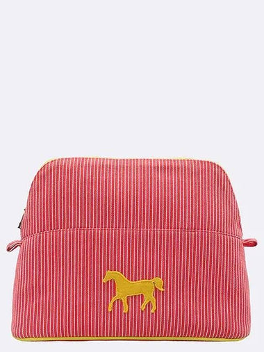 Striped zip up fabric pouch - HERMES - BALAAN 1