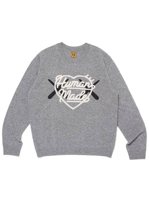 x KAWS Collaboration Gray Knit Sweater XX26CS00 - HUMAN MADE - BALAAN 1