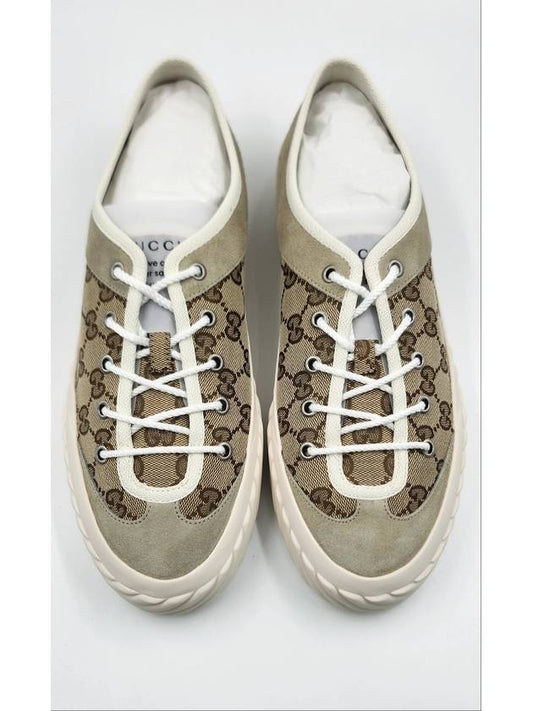 GG Canvas Low Top Sneakers Beige - GUCCI - BALAAN 2