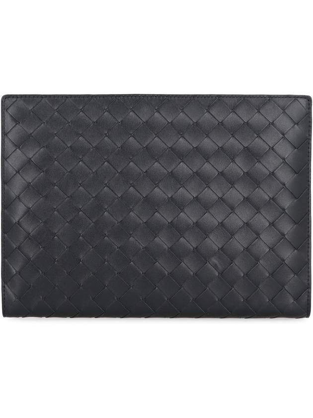 Intrecciato Zipper Small Clutch Bag Black - BOTTEGA VENETA - BALAAN 5