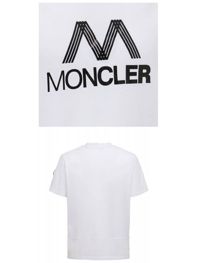 Side Three Stripes Logo Crew Neck Short Sleeve T-Shirt White - MONCLER - BALAAN 6