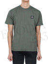 Logo Patch Short Sleeves T-Shirt Green - STONE ISLAND - BALAAN 3