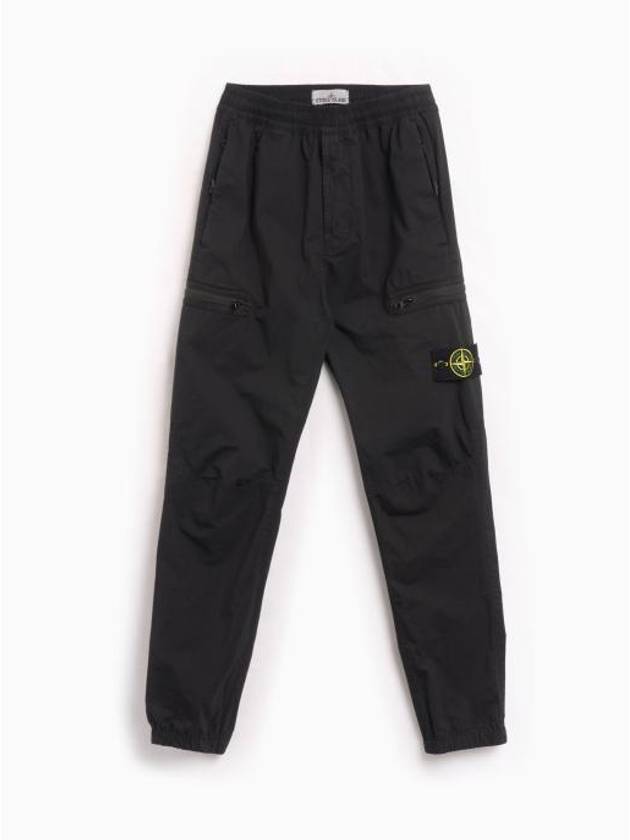 Logo Stretch Track Pants Black - STONE ISLAND - BALAAN 2