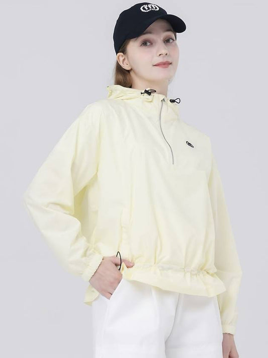 Hooded Zip-up Anorak Packable High Function Waterproof Light Yellow Rain Jacket DO3222WB41 - DOYOUKNOWMC GOLF WEAR - BALAAN 2