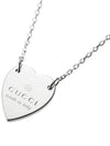 Trademark Heart Pendant Necklace Silver - GUCCI - BALAAN 3