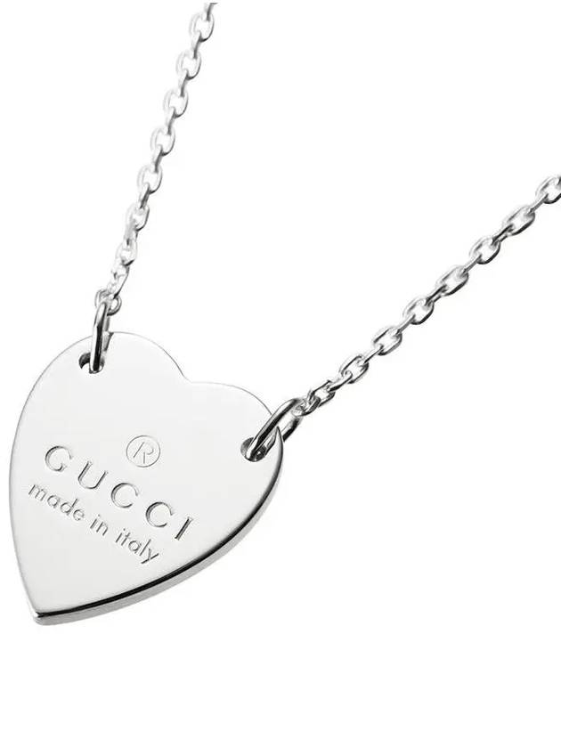 Trademark Heart Pendant Necklace Silver - GUCCI - BALAAN 3