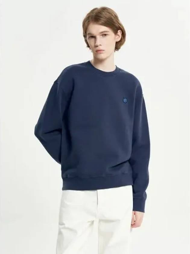 Men s Bold Foxhead Patch Comfort Sweatshirt Ink Blue Domestic Product - MAISON KITSUNE - BALAAN 1