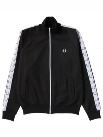 Fred Perry Tape Track Jacket Black J4575 J4620 - FRED PERRY - BALAAN 1