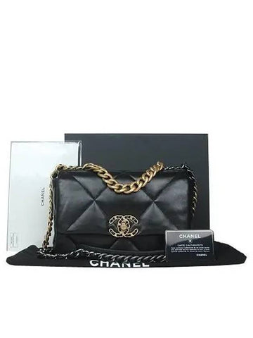 AS1160 COCO Vintage Gold Black Lambskin 19 Medium Flap Bag 2 - CHANEL - BALAAN 1