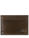 Double Gancini Leather Card Wallet Brown - SALVATORE FERRAGAMO - BALAAN 2