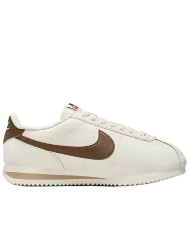 Women's Cortez Low Top Sneakers Khaki White - NIKE - BALAAN 1