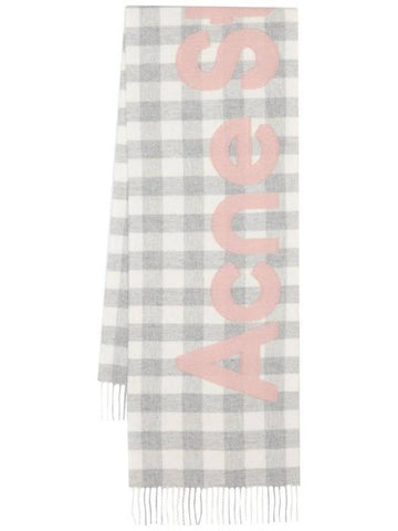 Check Logo Muffler Grey Pink - ACNE STUDIOS - BALAAN 1