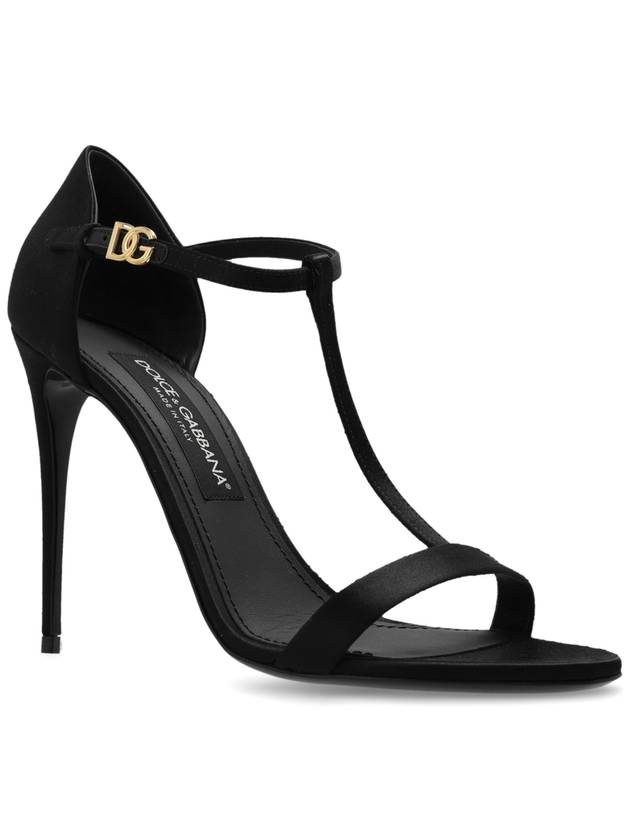 Dolce & Gabbana Satin High Heel Sandals, Women's, Black - DOLCE&GABBANA - BALAAN 4