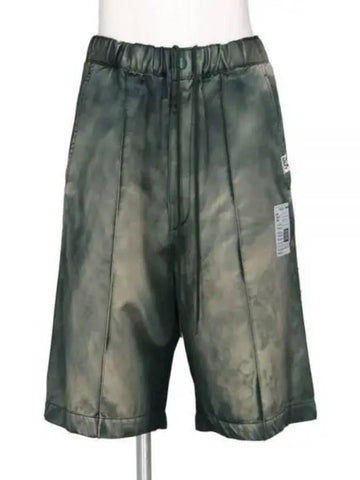 J12PT041 GREEN Satin Bermuda Shorts - MIHARA YASUHIRO - BALAAN 1