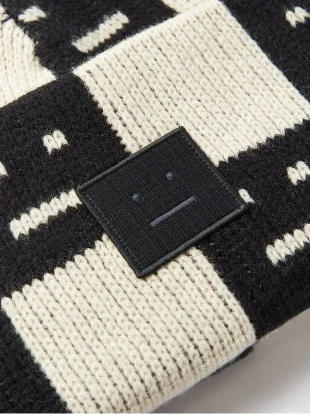 FACE check rib beanie white black - ACNE STUDIOS - BALAAN 2