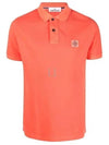 Men's Logo Patch Cotton Short Sleeve Polo Shirt Orange - STONE ISLAND - BALAAN 2