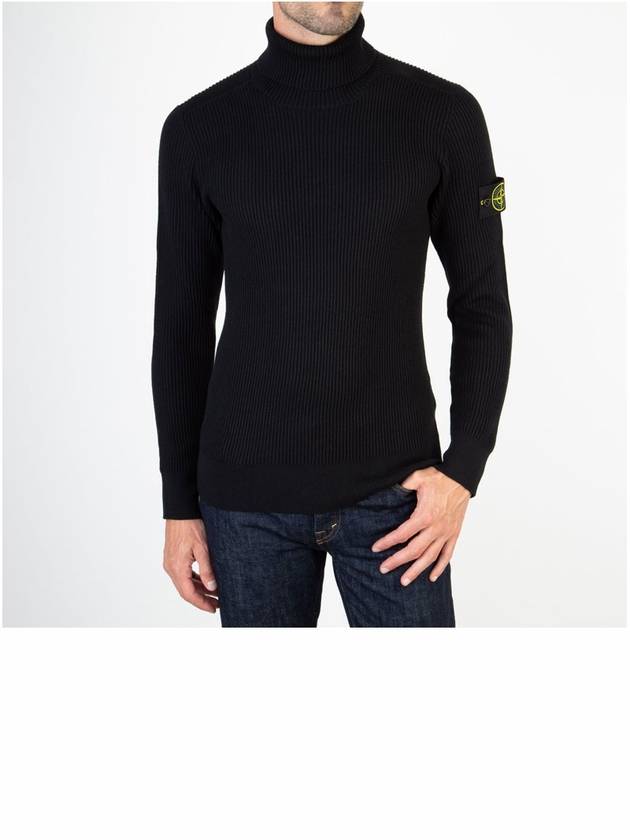 Wappen Patch Wool Turtleneck Black - STONE ISLAND - BALAAN 4