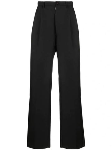 Men's Bag Logo Jet Wool High Straight Pants Black - MAISON MARGIELA - BALAAN 1