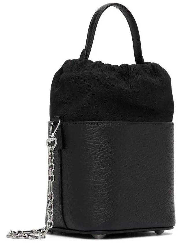 5AC Number Logo Texture Leather Bucket Bag Black - MAISON MARGIELA - BALAAN 4