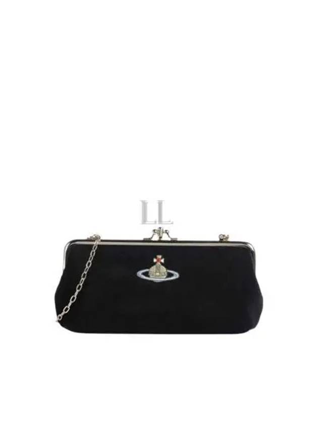 Velvet Frame Clutch Bag Black - VIVIENNE WESTWOOD - BALAAN 2