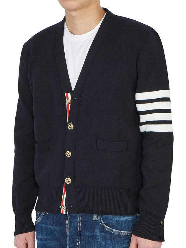 Milano Stitch 4 Bar Cardigan Navy - THOM BROWNE - BALAAN 4