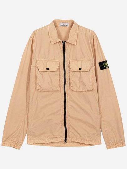 Wappen Patch Two Pocket Cotton Over Zip-Up Jacket Antique Rose - STONE ISLAND - BALAAN 2