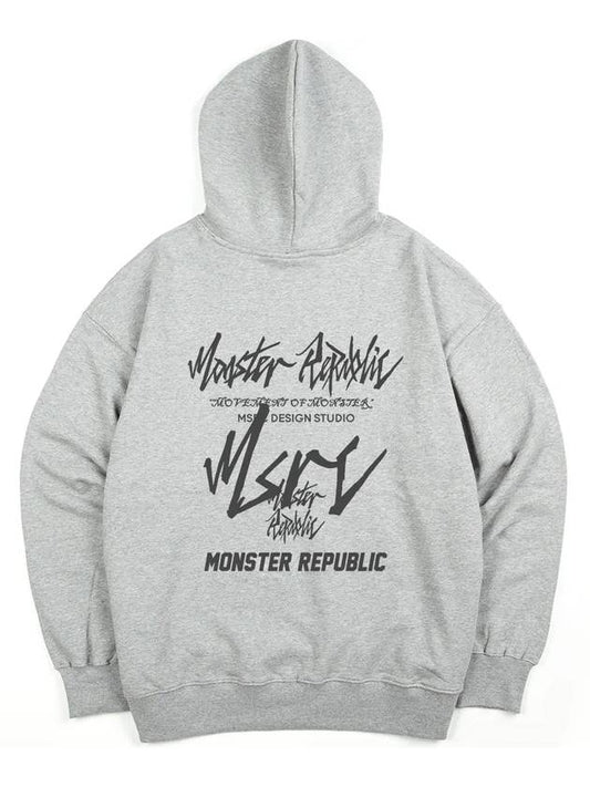 movement lettering gray hoodie gray - MONSTER REPUBLIC - BALAAN 2