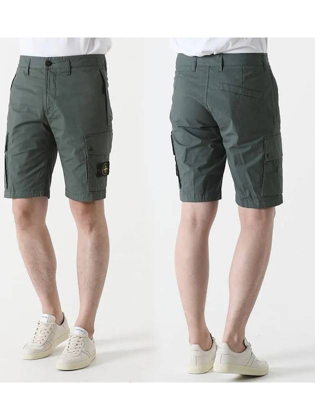 L1110 Slim Fit Bermuda Cargo Shorts Khaki - STONE ISLAND - BALAAN 3