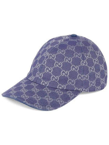 GG Canvas Ball Cap Grey Blue - GUCCI - BALAAN 1