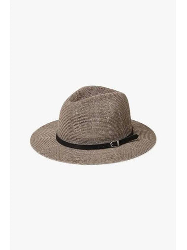 Men s Logo Belted Paper Fedora Warm Gray - EMPORIO ARMANI - BALAAN 1