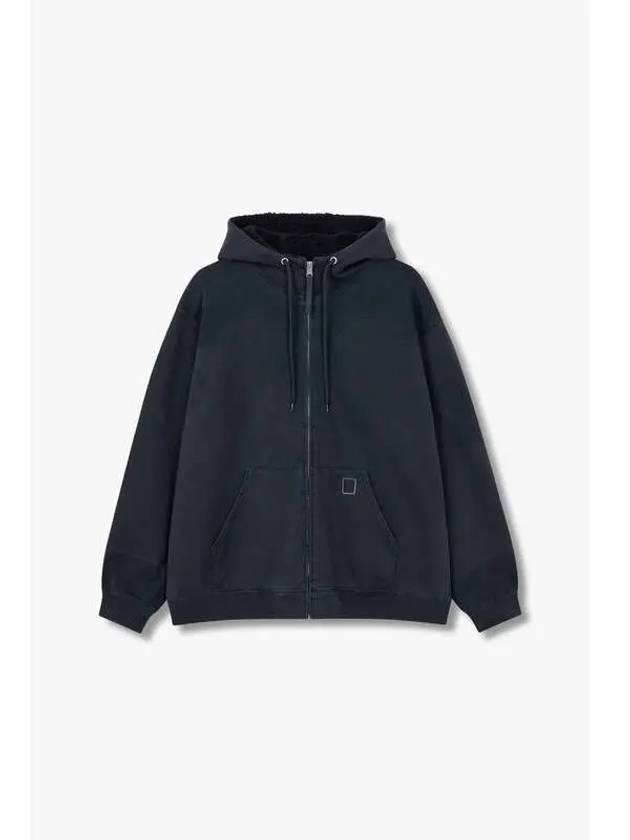 Women s Oversized Fleece Hooded Zip Up Black - MAISON MARGIELA - BALAAN 1