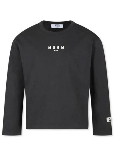 Kids Logo Patch Long Sleeve T shirt Dark Gray - MSGM - BALAAN 1