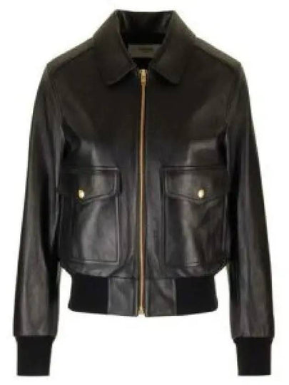 Biker Leather Jacket Black - CELINE - BALAAN 2