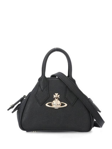 ORB Plaque Mini Yasmine Tote Bag Black - VIVIENNE WESTWOOD - BALAAN 1