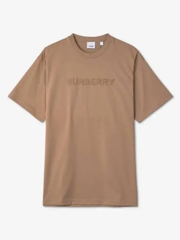 Oversized Logo Short Sleeve T-Shirt Camel - BURBERRY - BALAAN 2