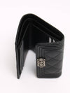 Boy  Small Flap Wallet Caviar Leather & Ruthenium Black - CHANEL - BALAAN 9