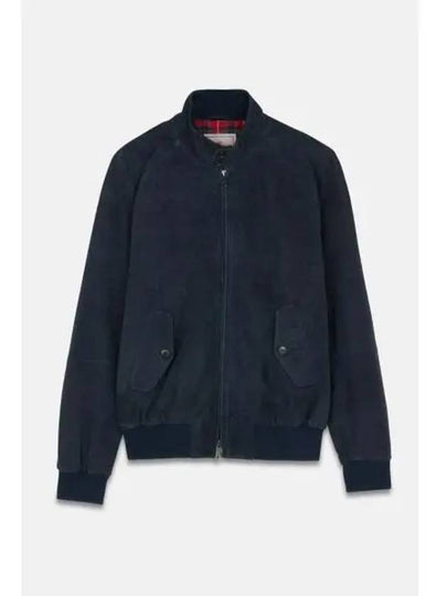 G9 Slim Fit Suede Jacket Navy - BARACUTA - BALAAN 2