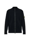 503A1 Stretch RWS Wool Knit Cardigan Black - STONE ISLAND - BALAAN 2