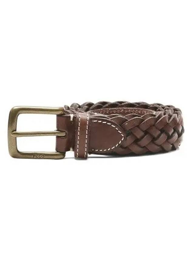 braided leather belt brown - POLO RALPH LAUREN - BALAAN 1