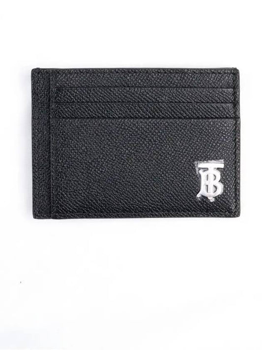 TB Money Clip Grainy Leather Card Wallet Black - BURBERRY - BALAAN 2