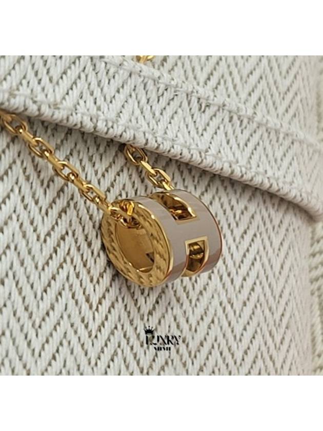 Mini Pop H Pendant Necklace Gold Marron Glace - HERMES - BALAAN 5