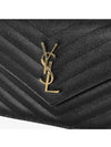 Women's Logo Envelope Chain Long Wallet Black - SAINT LAURENT - BALAAN 4