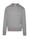 Logo Tab RWB Stripe Trimming Knit Top Grey - THOM BROWNE - BALAAN 3