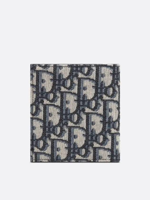 Compact Vertical Oblique Jacquard Card Wallet Black Beige - DIOR - BALAAN 5