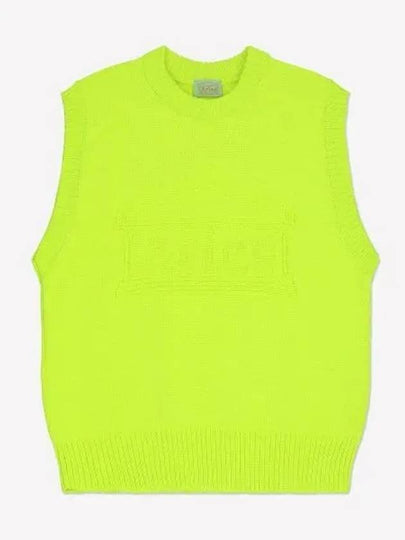 Recycled reverse knit temple vest yellow CTAR40024SAFETYYELLOW - ARIES - BALAAN 1