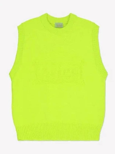 Recycled reverse knit temple vest yellow CTAR40024SAFETYYELLOW - ARIES - BALAAN 1