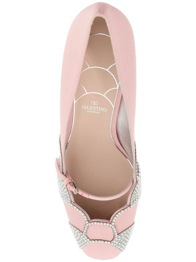 pink satin pumps with rhinestones - VALENTINO - BALAAN 2