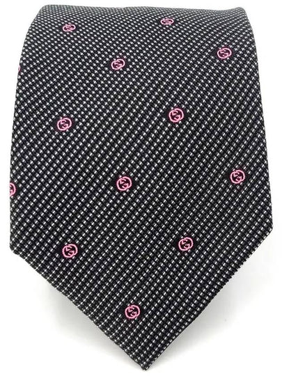 GG Dot Pattern Silk Tie Grey Pink - GUCCI - BALAAN 2